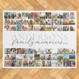 Family Memories Personalised 72 Photo Collage Fleece Blanket