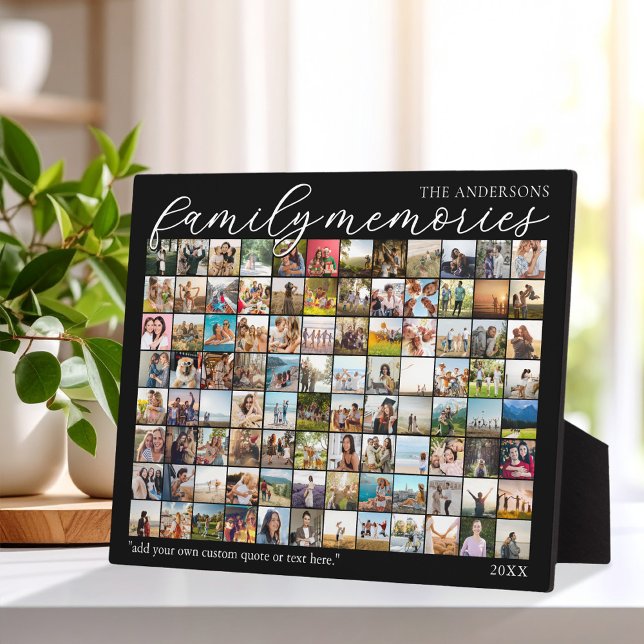 Family Memories Personalised 96 Photo Collage Plaque (Creator Uploaded)