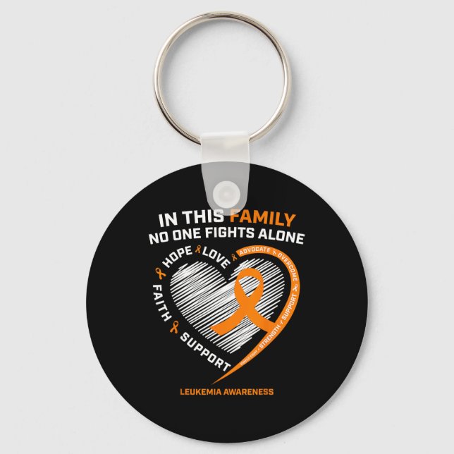 Family Men Women Kids Leukaemia Awareness  Leukaem Key Ring (Front)
