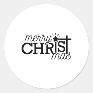 Family Merry Christmas Christian Cross Pyjamas Xma Classic Round Sticker