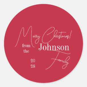 Family Merry Christmas Classic Round Sticker