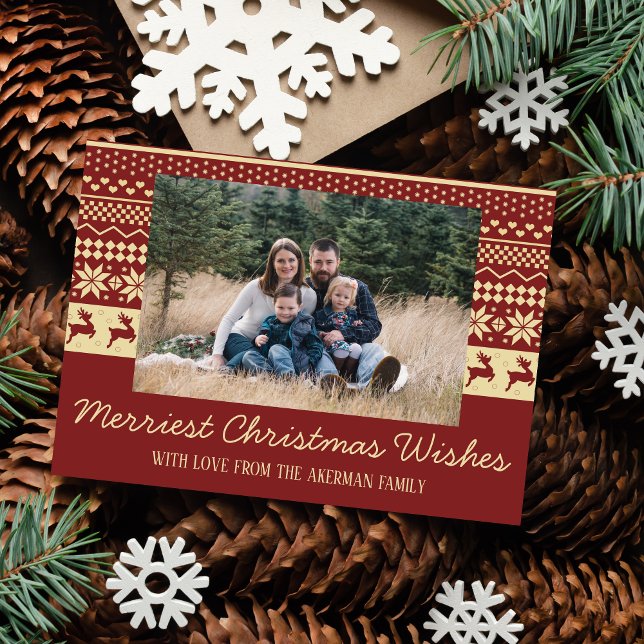 Family Merry Christmas Holiday Photo Card (Creator Uploaded)