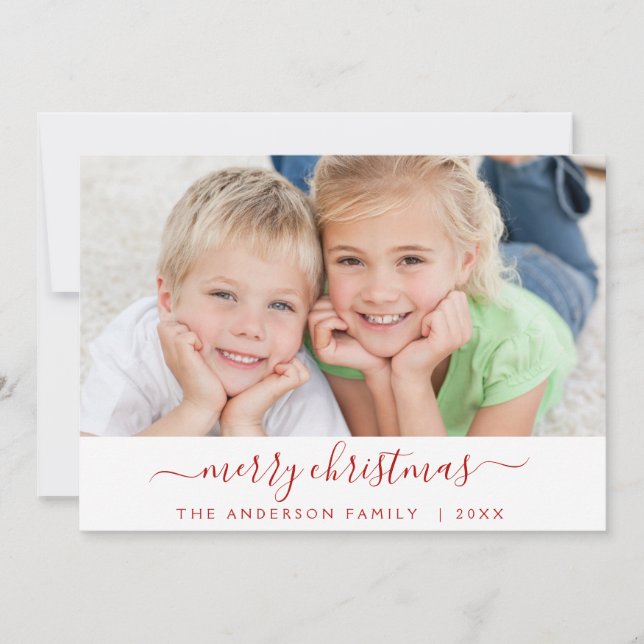 Family Merry Christmas Holiday Photo Card (Front)