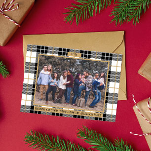 Family Merry Christmas Holiday Plaid Photo Card