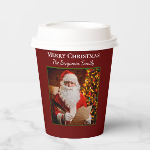 Family Merry Christmas Santa Claus Personalise Paper Cups