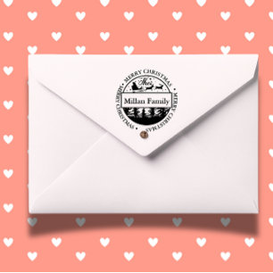 Family Merry Christmas Santa theme Self-inking Stamp