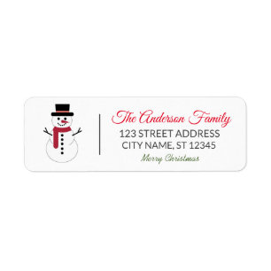 Family Merry Christmas Snowman Personalised   