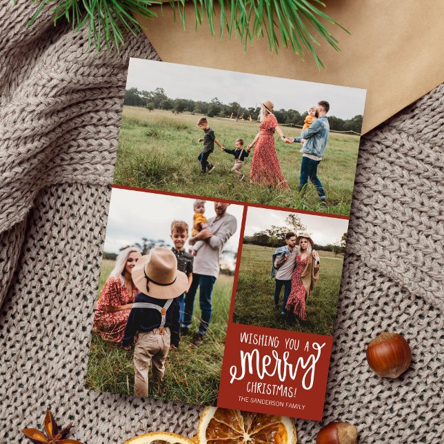 Family Merry Holiday Christmas Photo Card (Creator Uploaded)