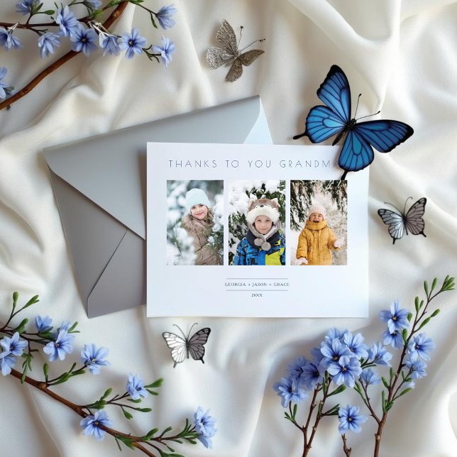 Family Minimalist 3 Photos Collage Keepsake (Family Minimalist 3 Photos Collage Keepsake Cards.)