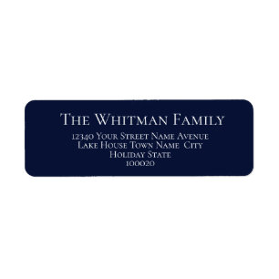 Family Minimalist Navy Return Address