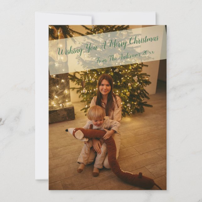 Family Minimalist Photo  Holiday Card (Front)