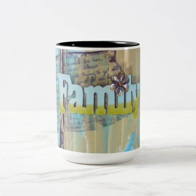 Family Mixed Media Two-Tone Coffee Mug (Center)