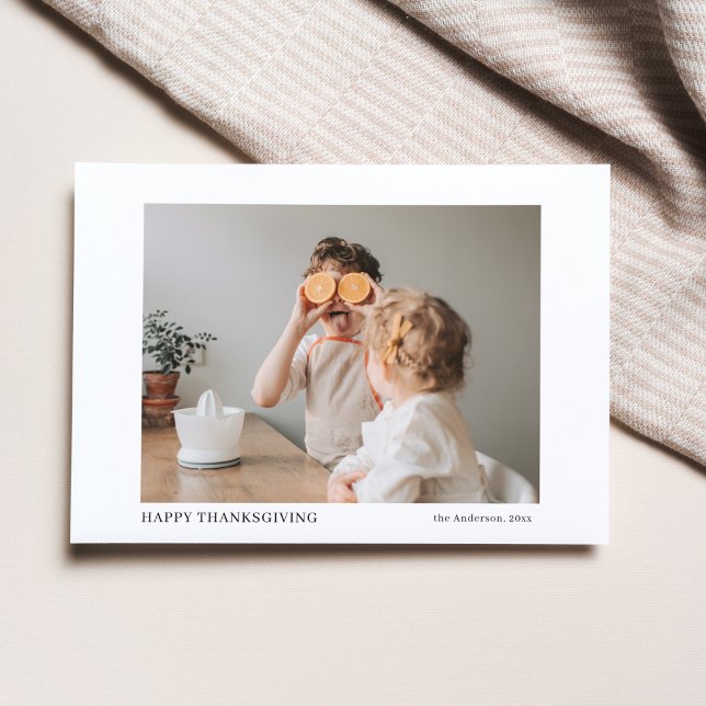 Family Modern Photo | Happy Thanksgiving Gift Postcard (Creator Uploaded)