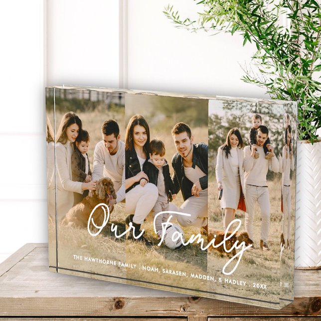Family Modern Simple Script Photo Collage Block (Creator Uploaded)