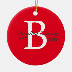 Family Monogram Custom Ornament