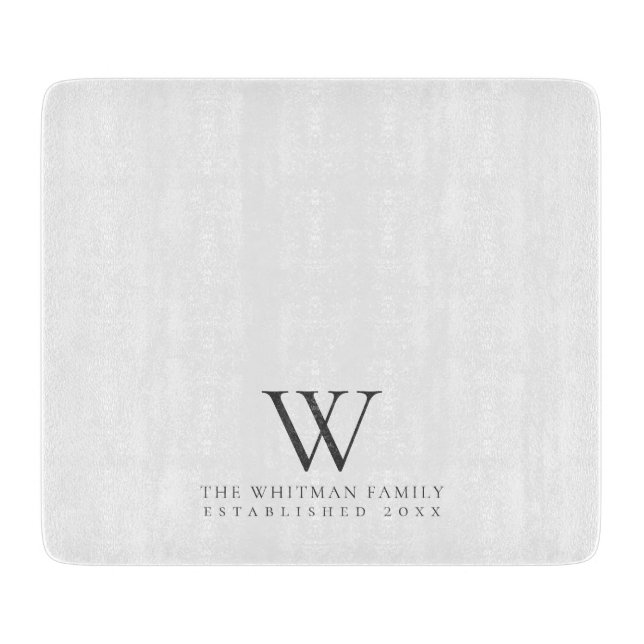 Family Monogram Elegant Kitchen Cutting Board (Front)