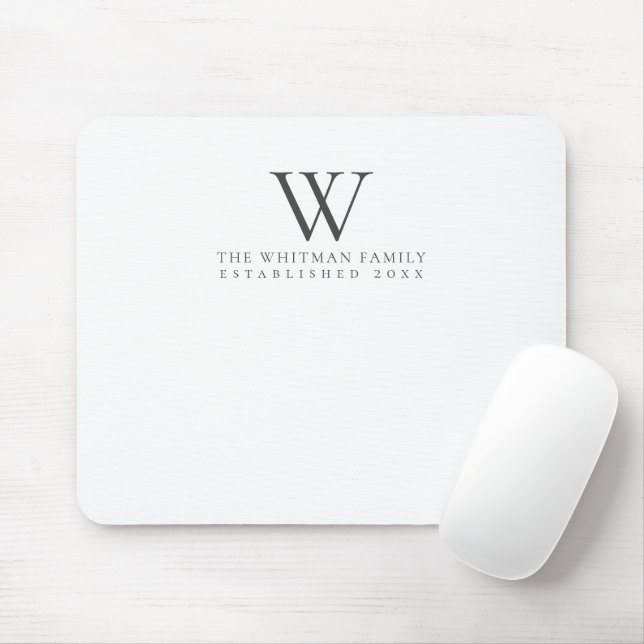 Family Monogram Elegant Mouse Pad (With Mouse)