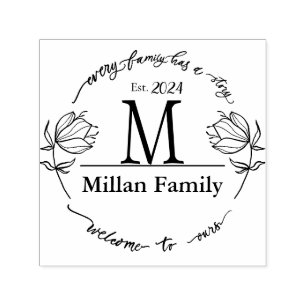Family Monogram Farmhouse  theme Self-inking Stamp