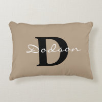 Family Monogram Name Beige Black