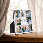 Family Monogram Name Calligraphy Plaque<br><div class="desc">Modern plaque features family monogram and name. Add your 8 custom photo.</div>