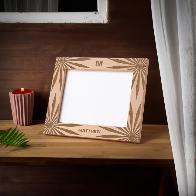 Family Monogram Name Modern Wooden Picture  Etched Frames (Family Monogram Name Modern Wooden Picture Etched Frame make a wonderful gift for the home or office)