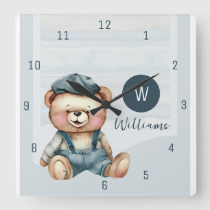 Family Monogram Name Wall Clock