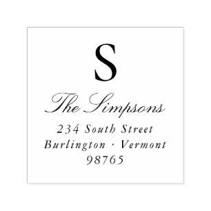 Family Monogram Return Address Address Self-inking Stamp