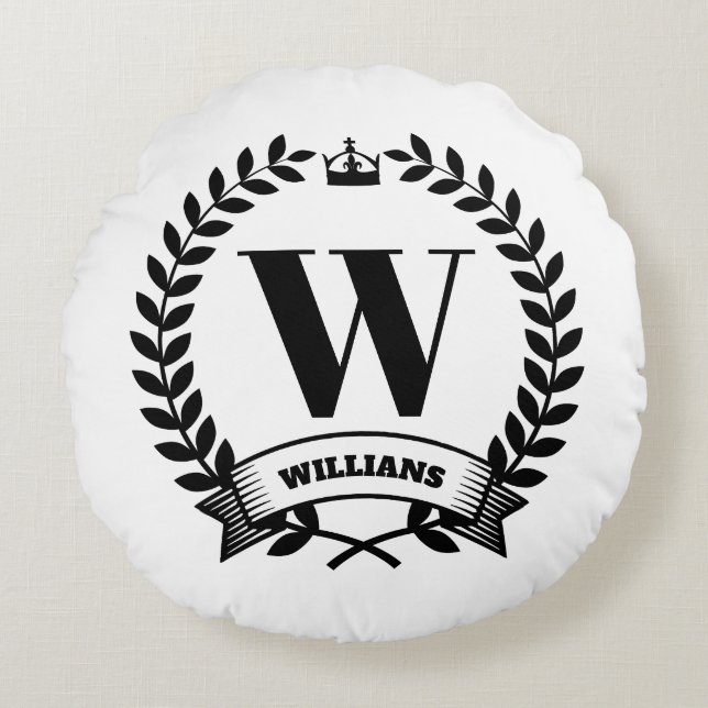 Family Monogram Round Cushion (Front)