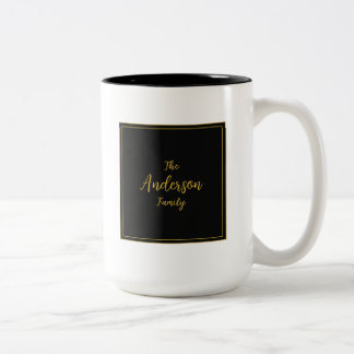 Family Monogram Two-Tone Coffee Mug