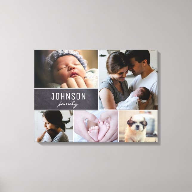 "Family Mosaic: Personalised Photo Collage Templat Canvas Print (Front)