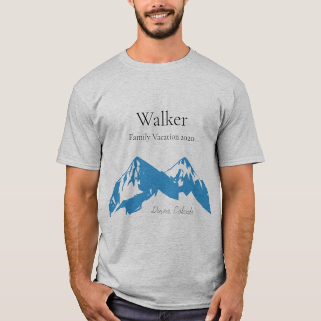Family Mountain Vacation Matching Last Name T-Shirt (Front)