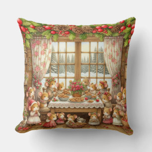 Family mouses at Christmas Cushion