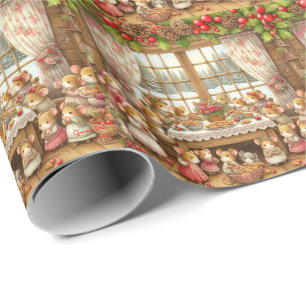 Family mouses at Christmas Wrapping Paper