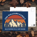 Family Moved to the Mountains Change of Address Postcard<br><div class="desc">Our family has moved to the mountains. A beautiful drawing of a sunset over a forest and mountain range is a pretty way to announce your change of address to friends and other contacts. Order these cute moving announcement postcards to show your love of nature and new home.</div>