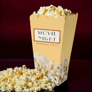 Family Movie Night Theatre Marquee Sign Popcorn Favour Box