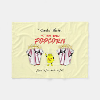 Family Movie Theatre with Hot Buttered Popcorn  Fleece Blanket