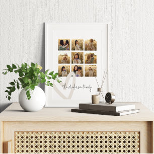 Family multi photo cream heart elegant stylish canvas print