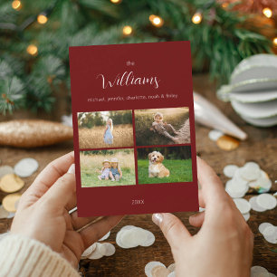 Family Multi Photo Minimalist Christmas Card