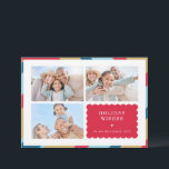 FAMILY MULTI PHOTO modern cute geometric border Holiday Card<br><div class="desc">by kat massard >>> WWW.SIMPLYSWEETPAPERIE.COM <<< An elegant card design featuring quote that you can change yourself! White geometric border on the backside, giving you the opportunity to handwrite a personal message or place a full portrait photo. NOTE >> Contact me kat@simplysweetpaperie.com if you need help to resize your photo/s...</div>