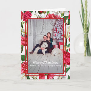 Family Mum Dad Pet Dog Photo Christmas Custom Card
