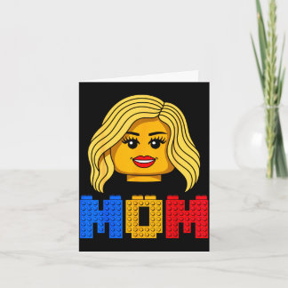 Family mum master builder building bricks blocks card