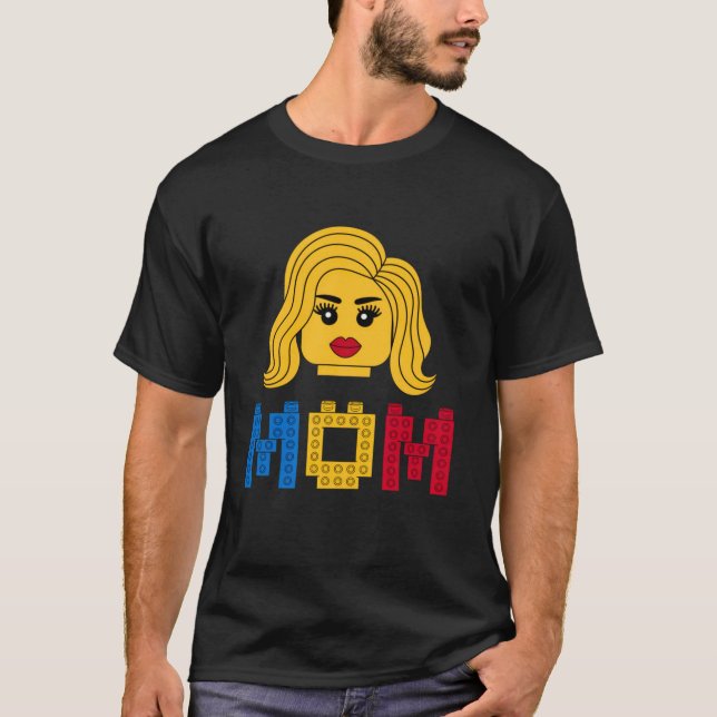 Family Mum Master Builder Building Bricks Blocks M T-Shirt (Front)