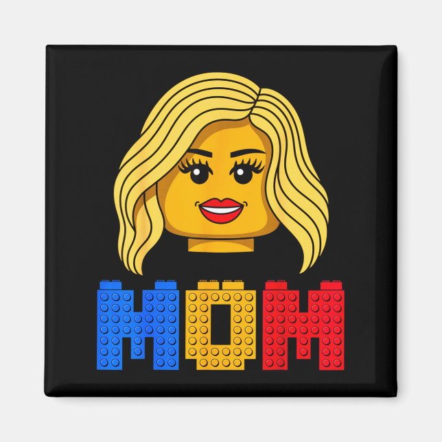 Family mum master builder building bricks blocks magnet (Front)