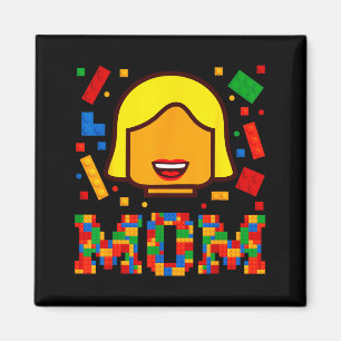 Family mum master builder building bricks blocksFa Magnet