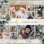 Family Name 10 Multiple Photo<br><div class="desc">Such a fun way to show off some family photos! This puzzle offers a 10 photo collage option. Trendy script font with the saying "Family". Easy to use template. Just upload 10 of your favourite photos.</div>