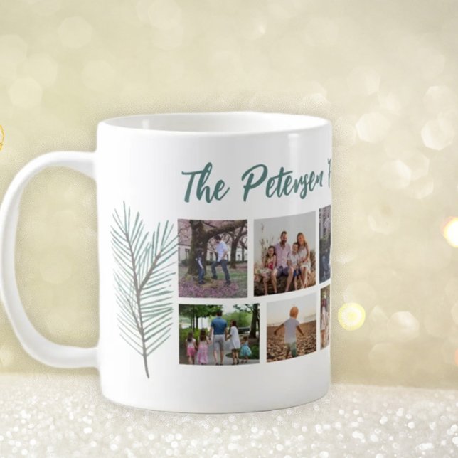 Family name 10 photo collage Merry Christmas Coffee Mug (Creator Uploaded)