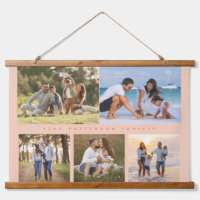 Family Name 5 Photo Collage Simple Modern