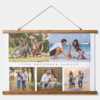 Family Name 5 Photo Collage Simple Modern