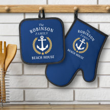 Family Name Beach House Anchor Gold Laurel Star