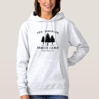 Family Name Cabin Rustic Country Forest Trees Hoodie